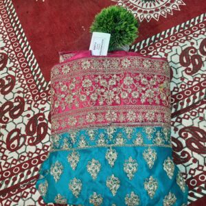 Embroidery Blue with Rani Pink Color Party Wear Lehenga 6